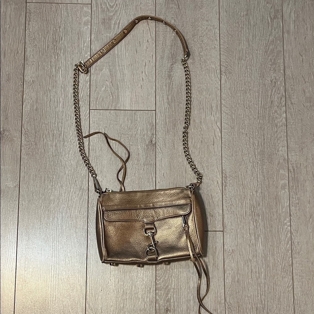 Rebecca minkoff gold crossbody bag